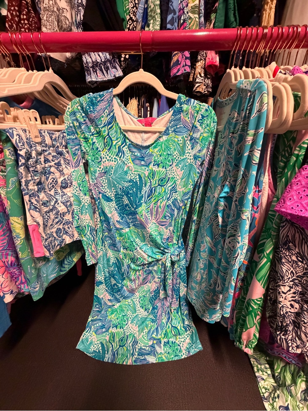 Lilly Pulitzer Bryson Dress - Botanical Green Holiday In The Sun - XS